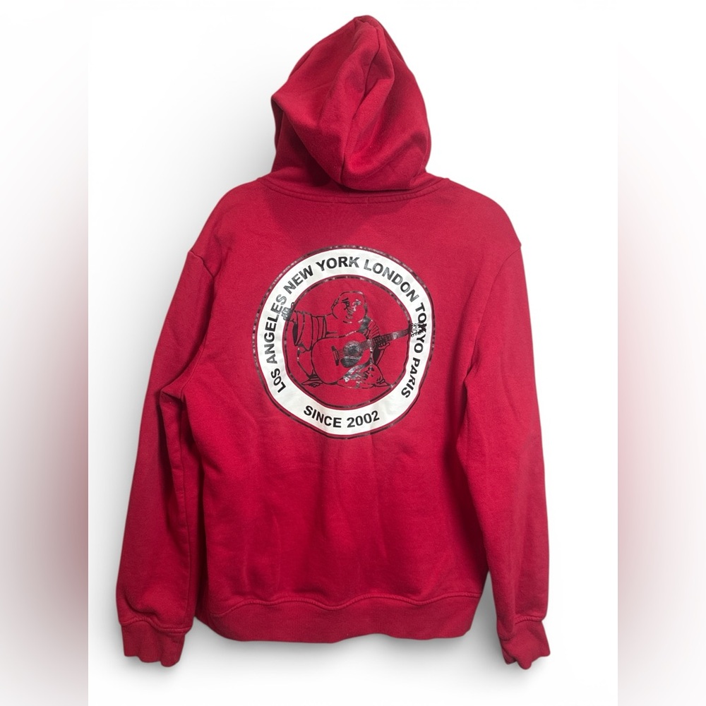 Trueβ Religion Y2K Red Zip Hoodie Graphic Logo Sweatshirt L